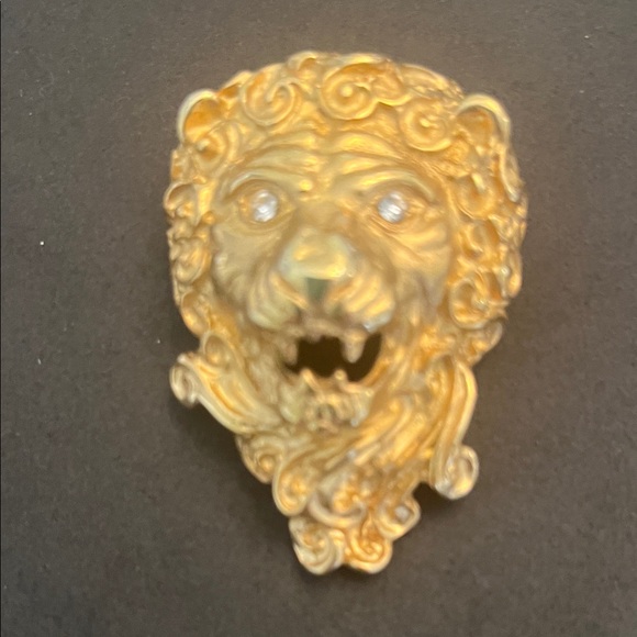 Erwin Pearl Jewelry - Erwin Pearl - Gold Lion Head Brooch